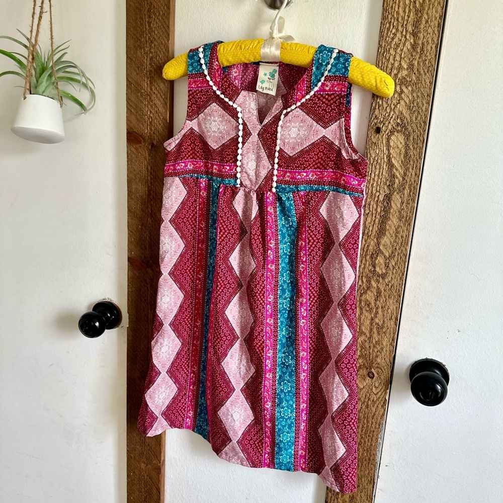 Lily Bleu Boutique Boho Sleeveless Mixed Media Tassel Girls 12 Dress - Picture 6 of 15